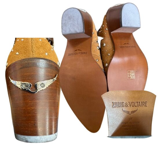 Zadig & Voltaire Tyler Cecilia Dream Studs Suede Boots New in Box - Picture 10 of 14